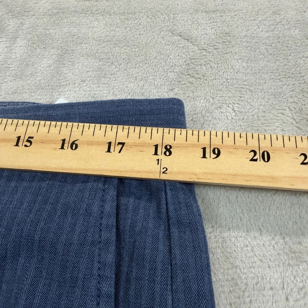Banana Republic Mens 36x32 Slim Fit Blue Herringbone Stretch Chino Pants Casual